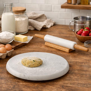 Tabla de Mármol para Amasar, Tamaño Personalizado, Acabado Natural, para Preparación de Masa, Herramientas de Repostería, Rodillo de Mármol - Product Image 6