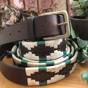 2026 New Arrival Handmade 100% Genuine Leather Polo <b>Belt</b> Custom High Quality Embroidery <b>Belts</b> - Product Image 3