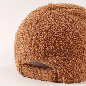 <b>Winter</b> Sherpa Fleece Baseball <b>Cap</b> Unisex Warm Adjustable Velcro Hat Soft Teddy Plush Outdoor Casual Sports <b>Cap</b> Wholesale - Product Image 2