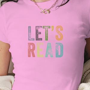 Camiseta corta de moda para mujer LET S READ - Product Image 2