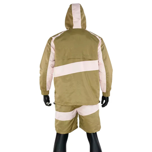 Ensemble short et sweat à capuche deux pièces 2026 pour homme – Nouvelle mode, survêtement zippé, coupe-vent léger color block - Product Image 4
