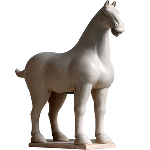 Ornement en céramique Tang Sancai de Luoyang, fait main, style néoclassique, cheval sauvage vieilli, pour meuble TV de salon - Product Image 3