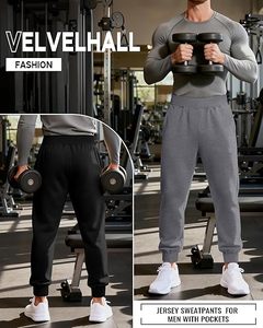 Pantalon en molleton de haute qualité pour homme, taille élastique, léger, coupe classique droite, couleur personnalisée - Product Image 6