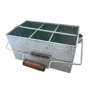 Organizador de cubiertos de metal galvanizado al por mayor con mango de madera, resistente, para encimera de cocina y fiestas - Product Image 6