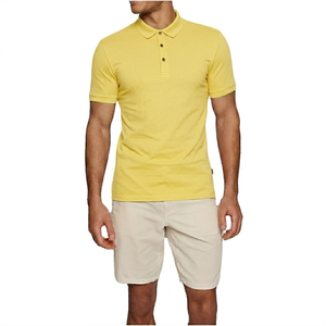 เสื้อโปโลผู้ชาย ปกพับได้ สไตล์ลำลอง ผ้าฝ้าย 100% ระบายอากาศดี ปักโลโก้ ทรงปกติ สีพื้น - Product Image 1