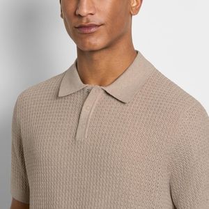 Chemise à manches courtes pour homme, couleur unie, respirante, coupe décontractée, longueur normale, tricotée, 100 % coton, logo numérique sur le devant - Product Image 4