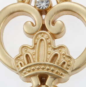 Heritage Look Gold Crown Design Wall <b>Hook</b> <b>With</b> Crystal Accent Vintage Style Metal <b>Hook</b> For Clothing And Towels - Product Image 6