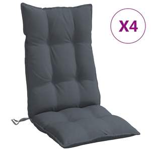 Ensemble de 4 coussins de chaise à dossier haut Anthracite, coussins et oreillers d'extérieur - Product Image 2
