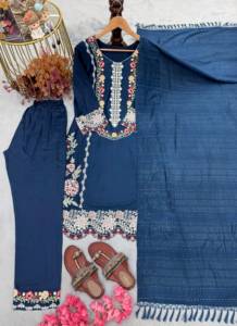 <b>Top</b> Quality Embroidery Sequence Work <b>Indian</b> and Pakistani Clothing Salwar Suit Available at Export Price - Product Image 5