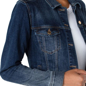 High Quality Waterproof Women's Stand Collar Denim Jacket Breathable Eco-friendly Cotton-Filled for Spring and Autumn - Product Image 4