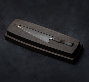 Cuchillo de Camping Copper Chef de 13 Pulgadas, Hoja de Acero Damasco con Línea de Latón, Mango de Madera Natural con Funda de Cuero, Duradero - Product Image 4