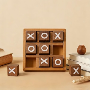 Juego de Tres en Raya de Madera Hecho a Mano Personalizado |   Decoración Moderna para el Hogar y Set de Juegos de Viaje - Product Image 1