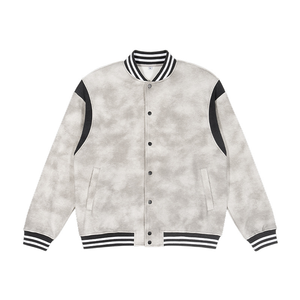 Chaqueta Bomber Retro de Moda con Estampado Tie Dye, Logotipo Bordado, Personalizable, de Alta Calidad, Estilo Hip Hop Urbano, con Parches en la Parte Delantera, para Hombre - Product Image 1