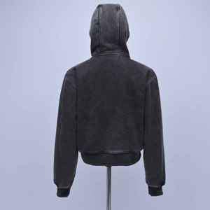 High Quality 100% Cotton Fashion Style Plain Casual Winter Cropped Hoodies Women's Sweatshirts Long Sleeve Breathable Cropped - Product Image 4