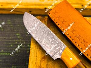 Couteau à Découper en Acier Damas Forgé à la Main avec Étui, Fait Main, Haute Qualité, Tranchant comme un Rasoir, pour l'Extérieur, Vente Directe Usine, OEM - Product Image 4