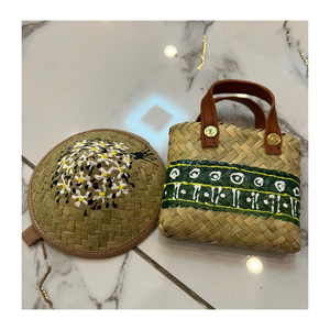 Mini sac panier en feuilles de palmier, fait main, en fibres naturelles tressées, petit sac fourre-tout, écologique, artisanat durable, fournisseur en gros OEM ODM - Product Image 3