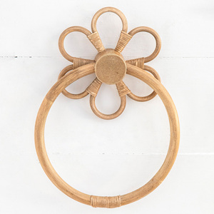 Anneaux porte-serviettes de luxe en rotin en forme de fleur, fournisseur de supports pour serviettes - Product Image 3
