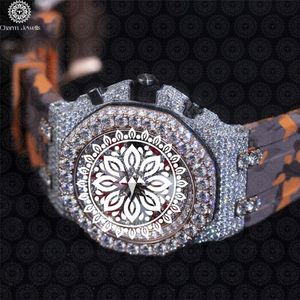 Charm Jewells Montre de luxe pour homme en acier inoxydable, boîtier de 40 mm, accent diamant, cristal saphir, mouvement mécanique analogique, date automatique - Product Image 2