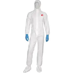 Wholesale Waterproof And Dustproof 50 gsm Single Use SMS Coverall Suit Disposable Coverall For Oil And Gas