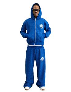 Nouveau survêtement pour homme avec fermeture éclair et broderie, 100% coton molletonné, entièrement personnalisable, vêtements pour homme, 2 ensembles - Product Image 1