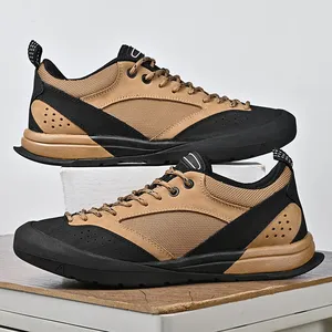 Zapatillas casuales para hombre hechas de cuero vacuno de primera capa con diseño perforado y calado, transpirables, cosidas a mano. - Product Image 3