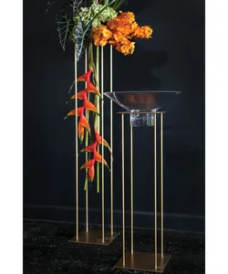 Handmade <b>Gold</b> Finish Metal Flower <b>Vase</b> Elegant Designer Decorative Product for Global Wholesale Home Decor Buyers and Furniture - Product Image 2