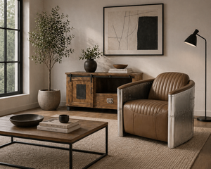 Fauteuil Aviateur Vintage en Cuir, Ensemble de Canapés Modernes, Mobilier de Salon, Mobilier de Bureau, Meubles de Maison - Product Image 1