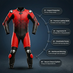 Traje de Motociclismo de Cuero Personalizado, Transpirable, Unisex, para Invierno y Verano, con Paneles de Ventilación y Protección CE, OEM ODM, Profesional para Pista - Product Image 3