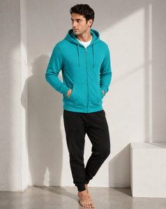 Casual mens hooded zip top delivering modern comfort breathable softness and stylish versatility for everyday relaxed fashion - Product Image 4