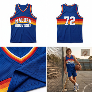 ชุดบาสเก็ตบอลทีมมาลูซาแบบกำหนดเองของ OEM พร้อมบริการพิมพ์ลายแบบ Sublimation น้ำหนักเบา แห้งเร็ว ผลิตจากผ้าตาข่าย เหมาะสำหรับกีฬา ชุดกีฬาสำหรับทุกเพศ ผลิตจากโรงงาน - Product Image 5
