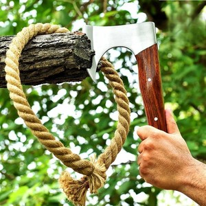 Tête de hache artisanale avec lame en acier au carbone, manche en bois, qualité industrielle, 5,5 pouces de bord de coupe, fourreau en cuir - Product Image 4