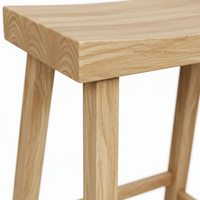 Tabouret de bar moderne en bois massif de caoutchouc rond - Tabouret haut pour la maison, le salon