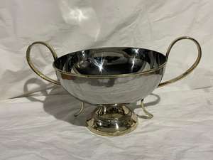 Corbeille à fruits ovale en métal argenté poli avec poignées, style vintage, passe au lave-vaisselle, centre de table pour mariage et décoration intérieure - Product Image 5