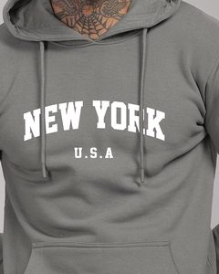 Sudadera con Capucha para Hombre, Nueva York, EE. UU., Algodón, Felpa Francesa, Estilo Casual, Estampado Frontal, Corte Regular, para Otoño - Product Image 3