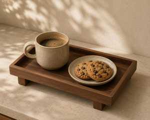 Plateau de petit-déjeuner en bois économique avec poignées robustes pour servir des repas, du thé, du café et des collations à la maison, dans les hôtels et les cafés - Product Image 1