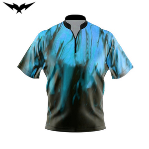 Wholesale Custom Zipper Quick Dry Men's <b>Bowling</b> Shirts Lightweight Breathable Short Sleeve Printed <b>Bowling</b> Shirts for Team - Product Image 5