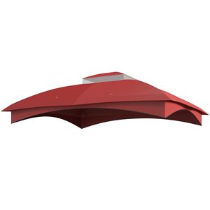 Copertura per Gazebo 10X12 sostitutiva del baldacchino rosso vino a doppio livello con protezione in stile fori di drenaggio - Product Image 1