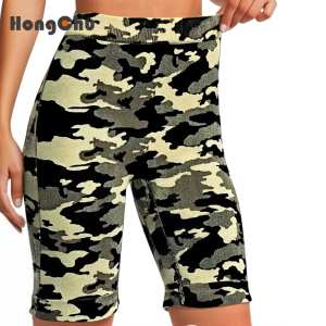 Pantalones Cortos Deportivos de Yoga para Mujer, Populares, con Estampado de Camuflaje, Casuales, Transpirables, de Corte Recto - Product Image 1