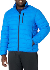 <b>Lightweight</b> Puffer Jacket Men's Quilted Winter <b>Coat</b> with Durable Fabric Stand Collar and Relaxed Fit for Outdoor Travel - Product Image 3