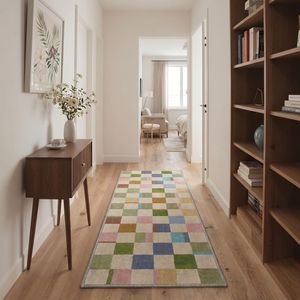Tappeto Runner 2x5 Antiscivolo Lavabile in Lavatrice a Pelo Corto con Motivo Stampato per Corridoio, Cucina, Lavanderia, Camera da Letto, Bagno - Colore B - Product Image 2