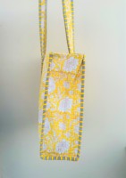 Sac fourre-tout matelassé floral fait main style bohème avec fermeture éclair 100% coton pour l'hiver, le printemps, l'été, l'automne – Idéal pour les voyages, le marché, le quotidien, la mode féminine