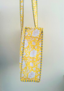 Sac fourre-tout matelassé floral fait main style bohème avec fermeture éclair 100% coton pour l'hiver, le printemps, l'été, l'automne – Idéal pour les voyages, le marché, le quotidien, la mode féminine - Product Image 2