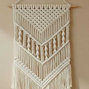Beautiful Bohemian <b>Macrame</b> <b>Curtain</b> Handmade Rattan and Wood Wall Hanging for Living Room Home Art Decoration - Product Image 1