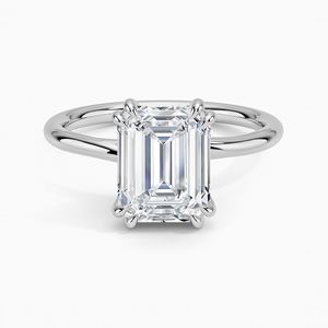 แหวน BOJ รุ่น 061 ทรง Emerald Cut เงินแท้ 925 ประดับเพชรเม็ดเดี่ยว 8 ขา น้ำหนัก 2 กะรัต สี D ความสะอาด VVS1 มอยส์ซาไนต์ รับรองโดย GRA ราคาถูก ขายดี - Product Image 1