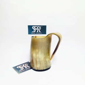 Auténtica Jarra de Cerveza Africana de Cuerno Ecológica, Hecha a Mano con Acabado Natural, para Fiestas Temáticas Vikingas, Decoración Rústica de Bar, Estilo Animal - Product Image 2