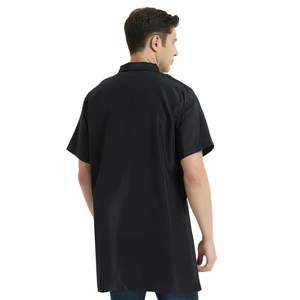 2025 veste de barbier noire personnalisée pour hommes logo brodé ou image sur la chemise de travail de la poitrine gauche - Product Image 2
