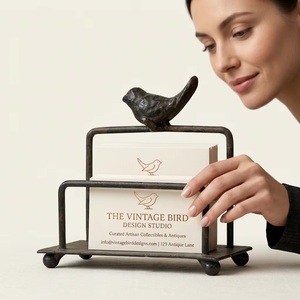 Cast Iron Kitchen <b>Storage</b> Rack With Bird Sculpture Rustic Standing Organizer For Countertop Use - Product Image 2