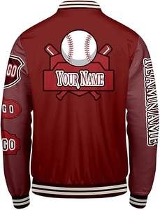 Veste d'hiver confortable pour homme, style Letterman, col montant, logo sur le devant, coupe-vent, respirante, séchage rapide, haute qualité, écologique - Product Image 2