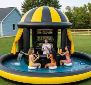 Bar flottant gonflable pour fête en plein air, ensemble de bar de piscine pour adultes, capacité de 5 à 10 passagers, capacité de 100 à 500 kg, matériau PVC - Product Image 1