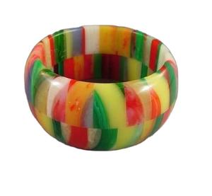 Joyería CREATIVA, pulsera acrílica de resina, brazalete exagerado, deslumbrante, Multicolor, ancho, Irregular, cuadrado, pulseras acrílicas para mujer - Product Image 1
